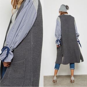 Lumière Oversized Wool Blend Knitted Cardigan Duster, Size Small‎